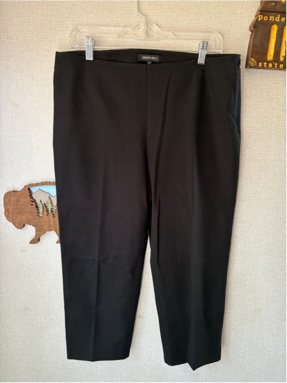 Lafayette 148 New York Black Cropped Bleecker Pants Size 8 - Picture 3 of 9